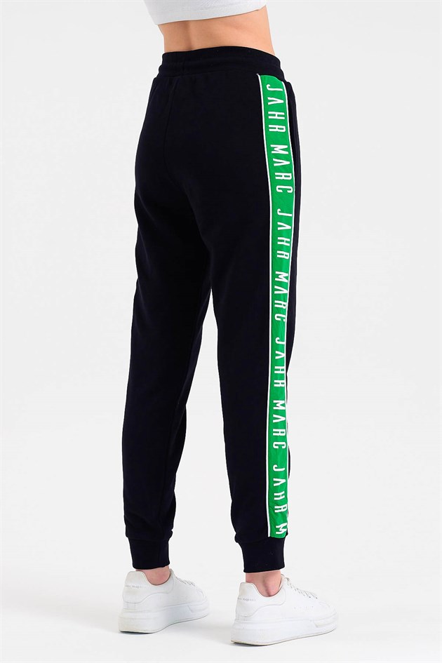 Jogger in Black with Green Striped
